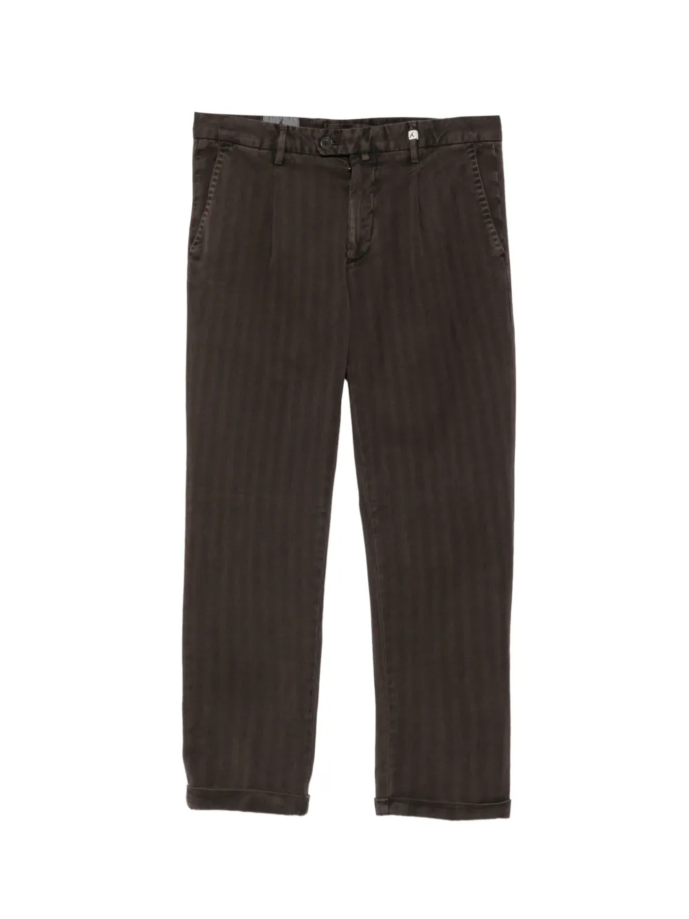 Myths herringbone-pattern pleated trousers - Marron