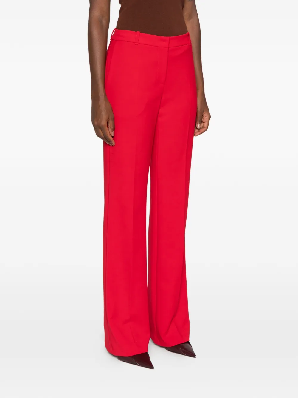 Elisabetta Franchi pressed-crease tailored trousers Rood