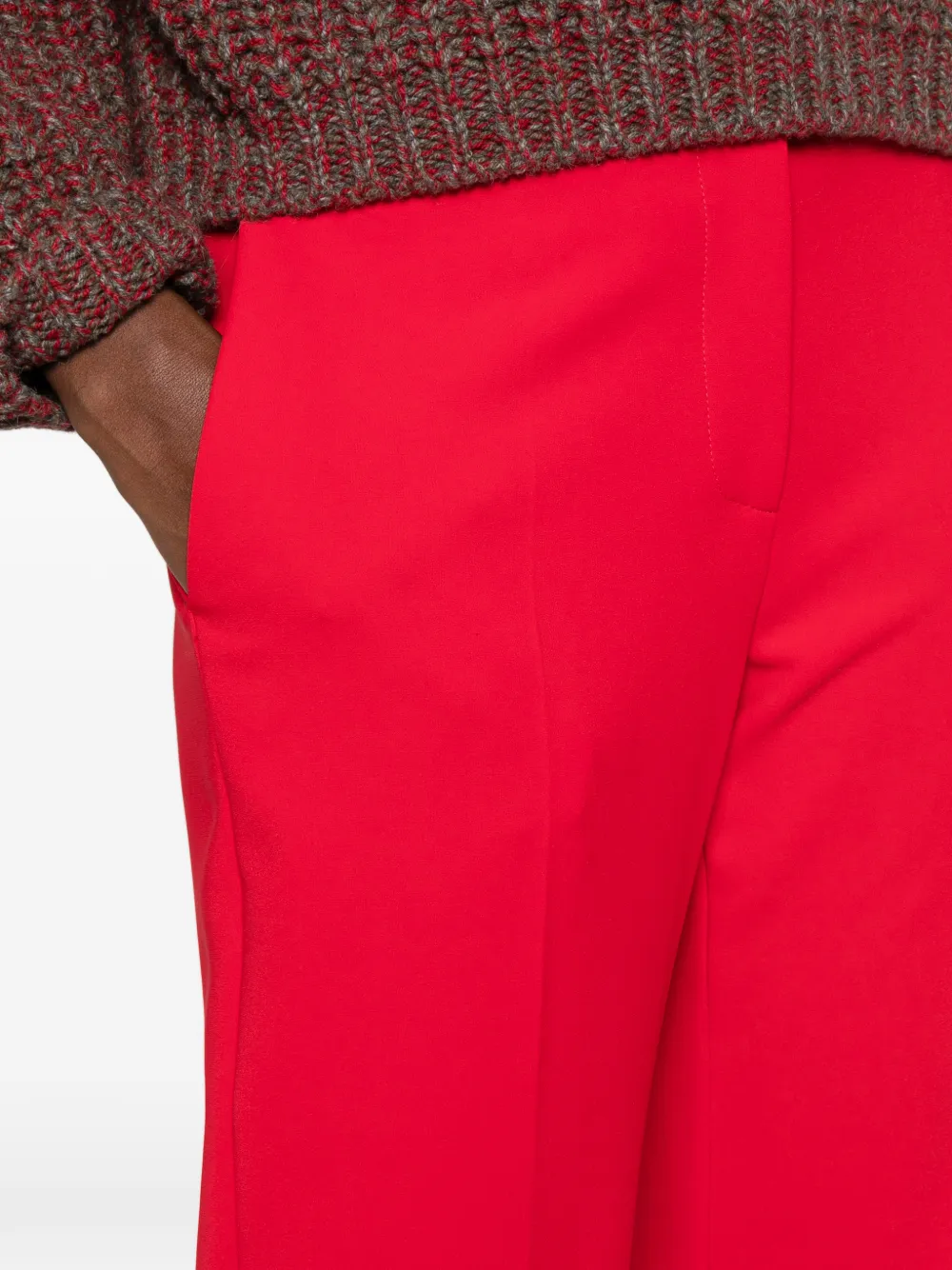 Elisabetta Franchi pressed-crease tailored trousers Rood