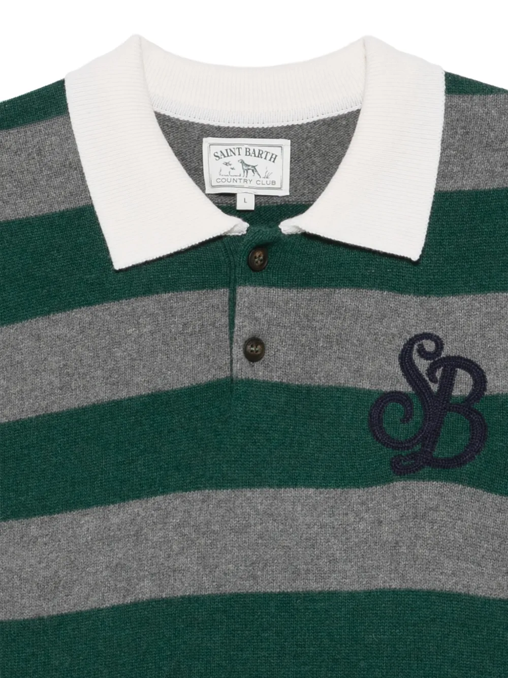 MC2 Saint Barth Belmont gestreepte trui met geborduurd logo Groen