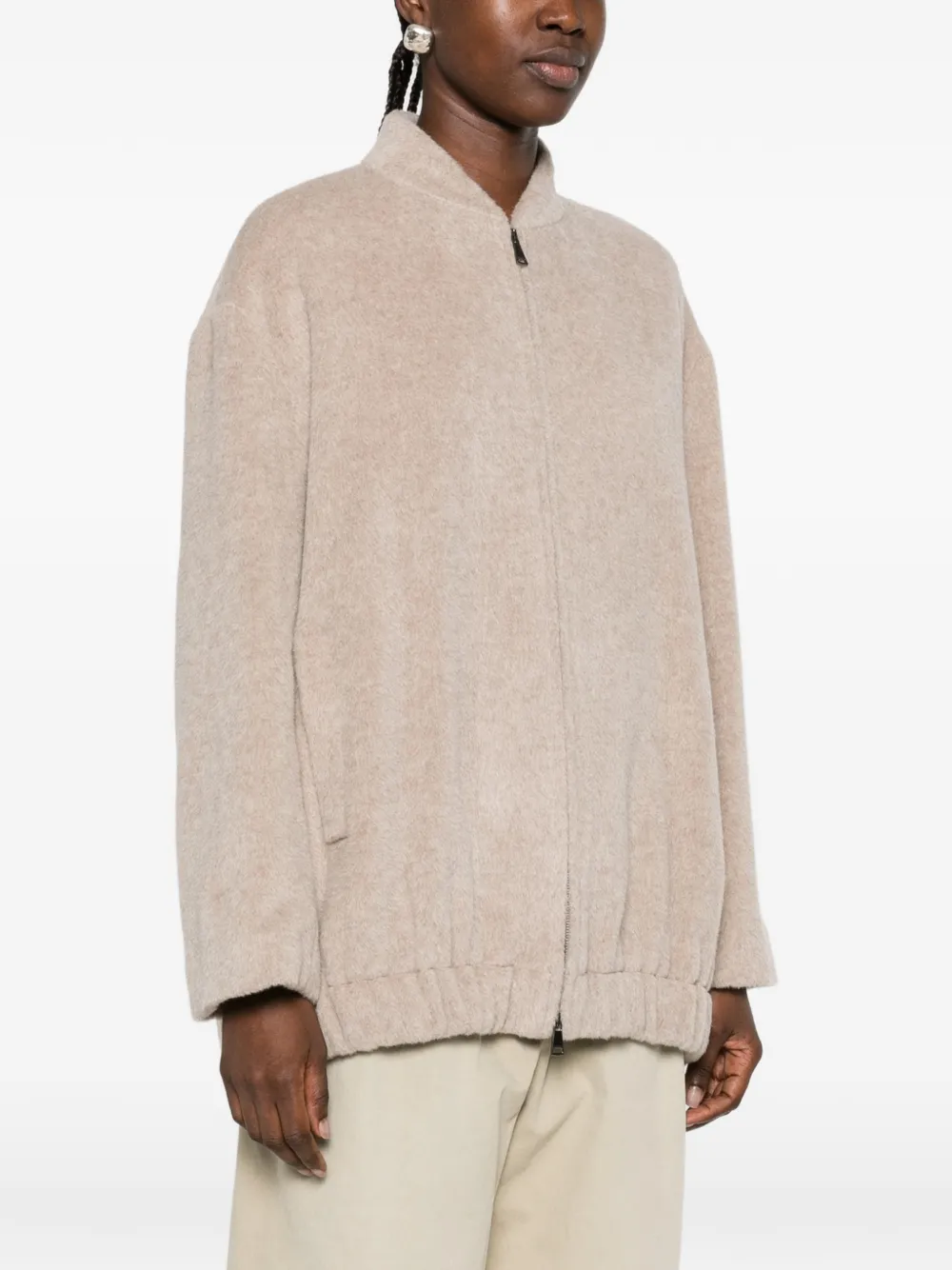 Antonelli zip-up bomber jacket Beige