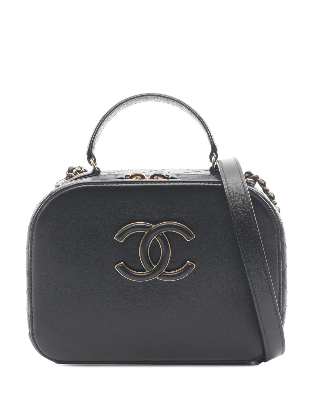 CHANEL Pre-Owned 2017-2018 CC Calfskin Vanity Case satchel - Black