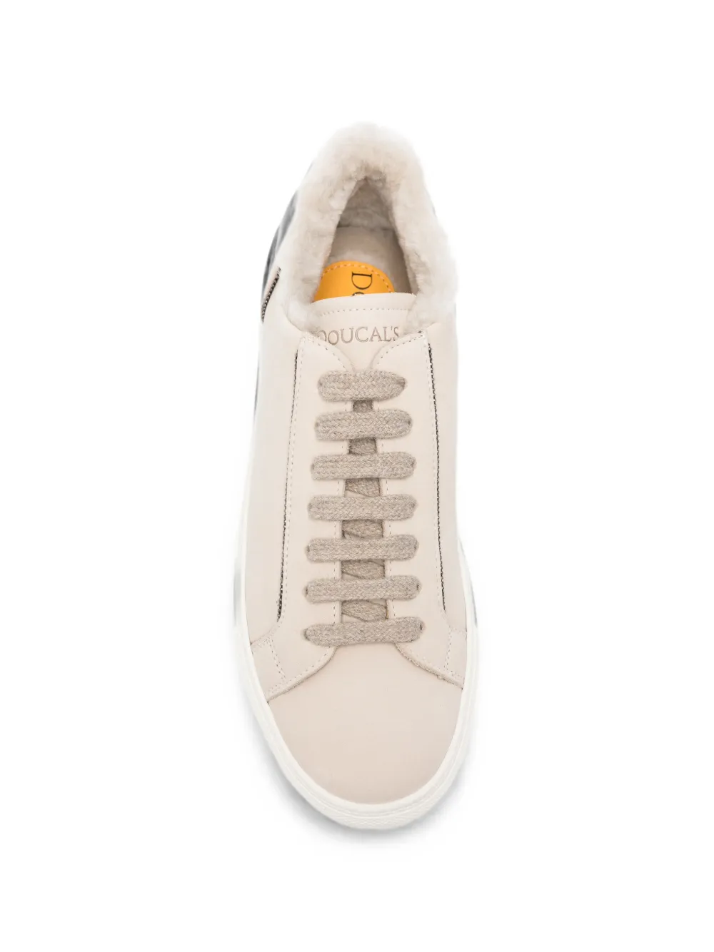Doucal's shearling-trim sneakers Beige