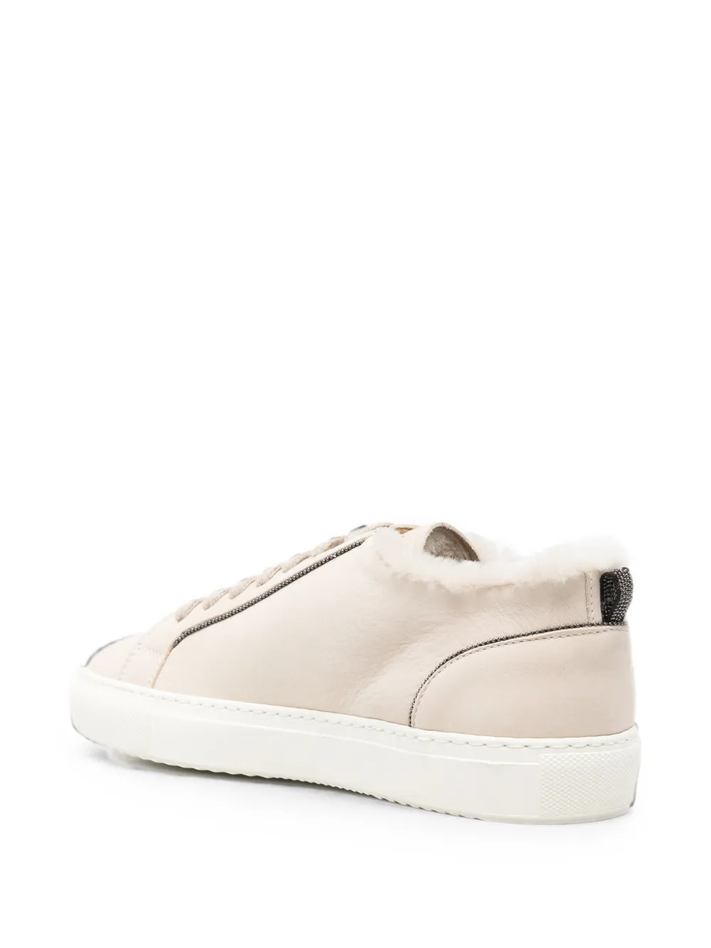 Doucal's shearling-trim sneakers Beige