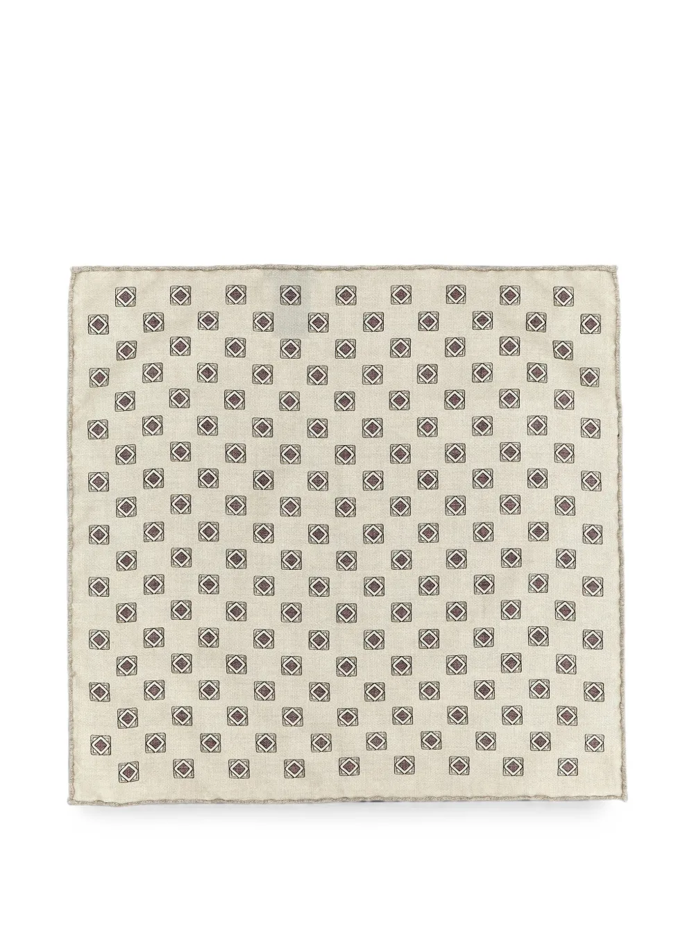 Brunello Cucinelli geometric-print silk pocket square - Toni neutri