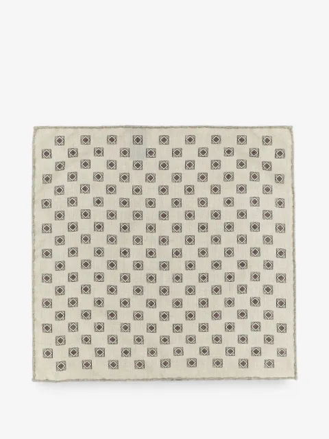 Brunello Cucinelli geometric-print silk pocket square
