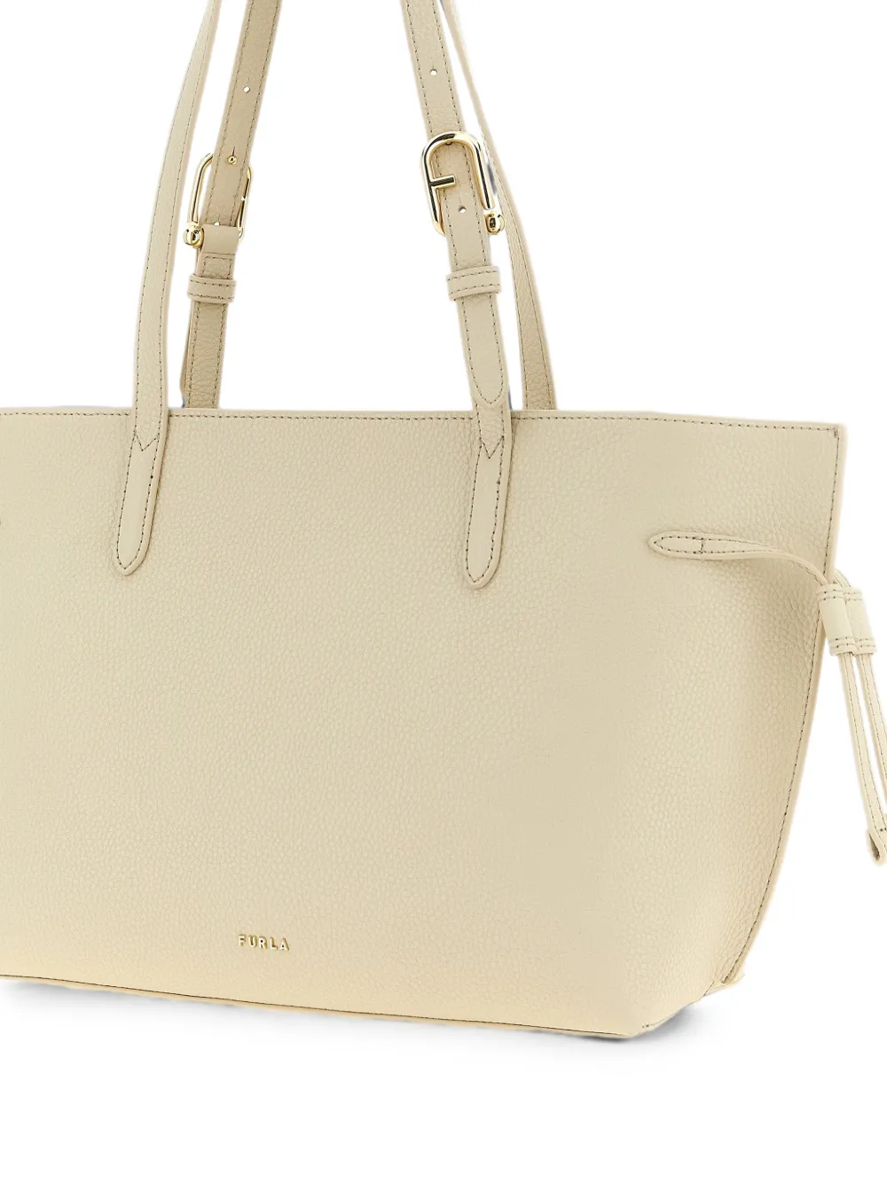 Furla Ava leren shopper met gehamerd-effect Beige