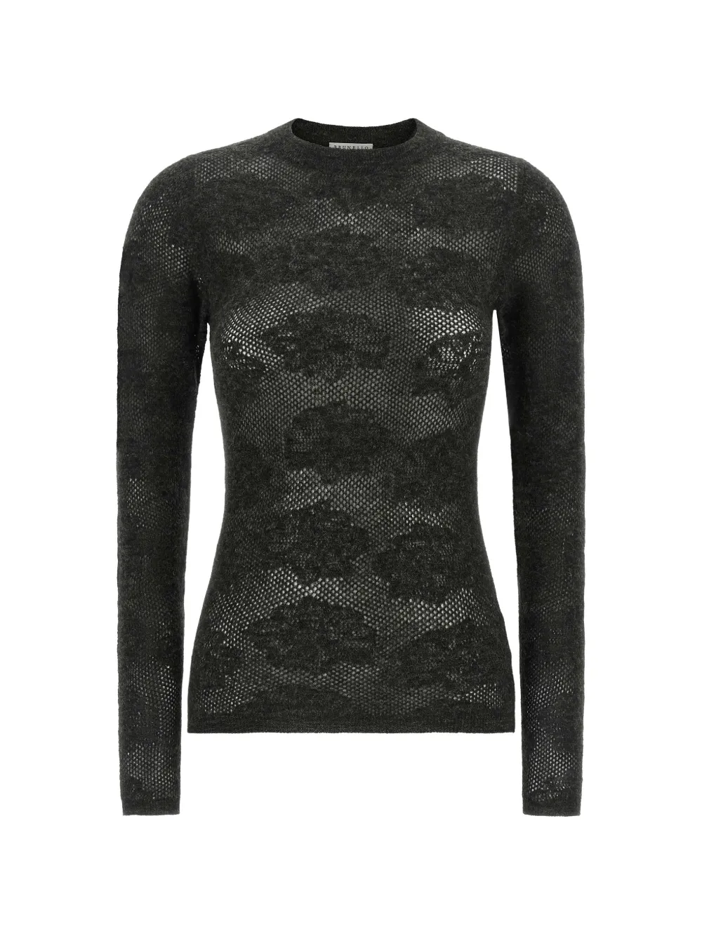 Brunello Cucinelli Flower Lace sweater - Grey