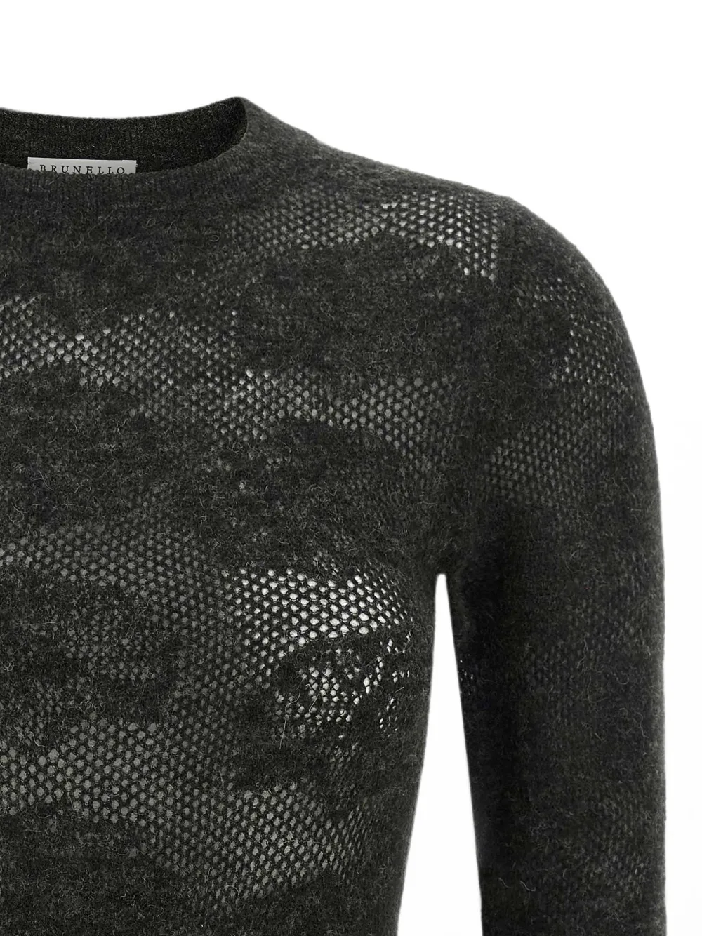 Brunello Cucinelli Flower Lace sweater Grijs