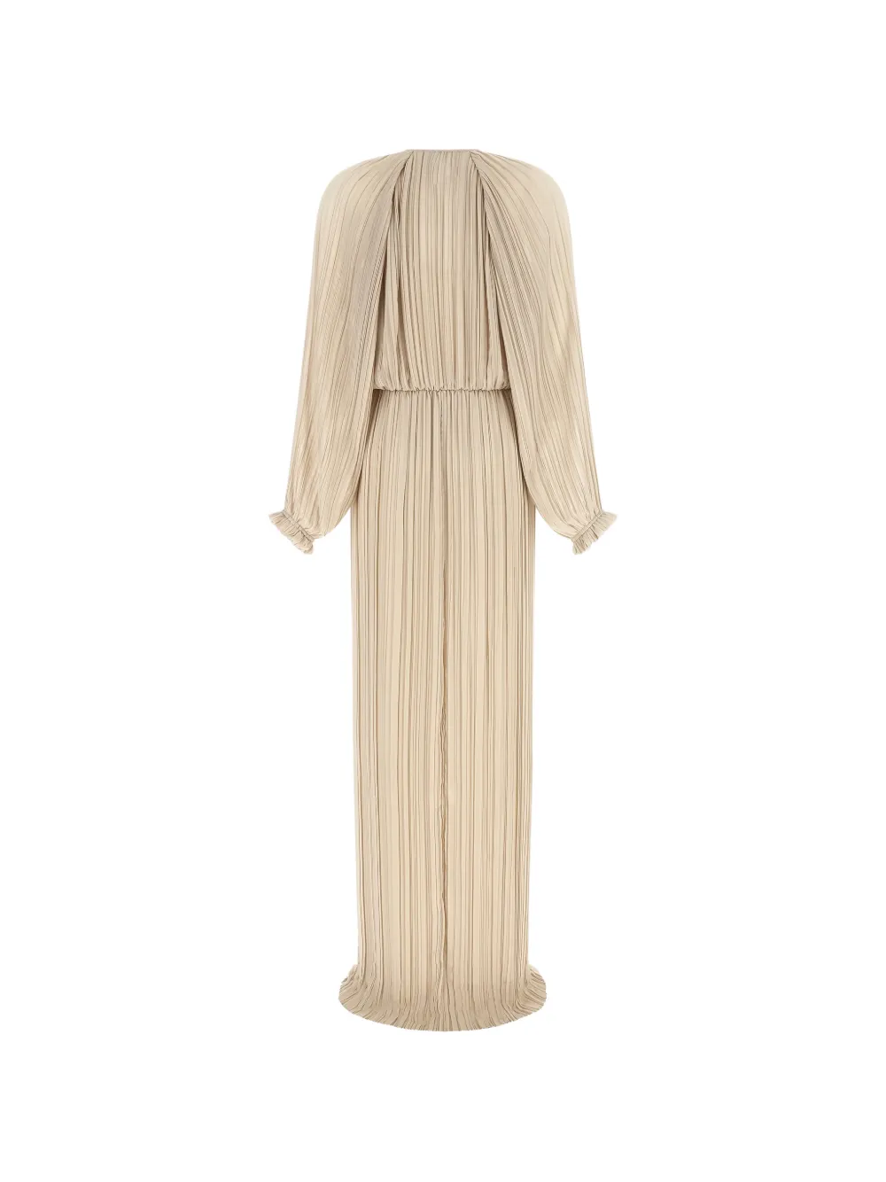 Fabiana Filippi Geplooide maxi-jurk met pofmouwen Beige