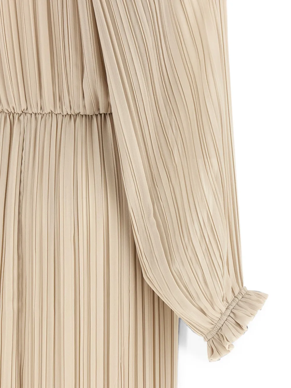 Fabiana Filippi Geplooide maxi-jurk met pofmouwen Beige