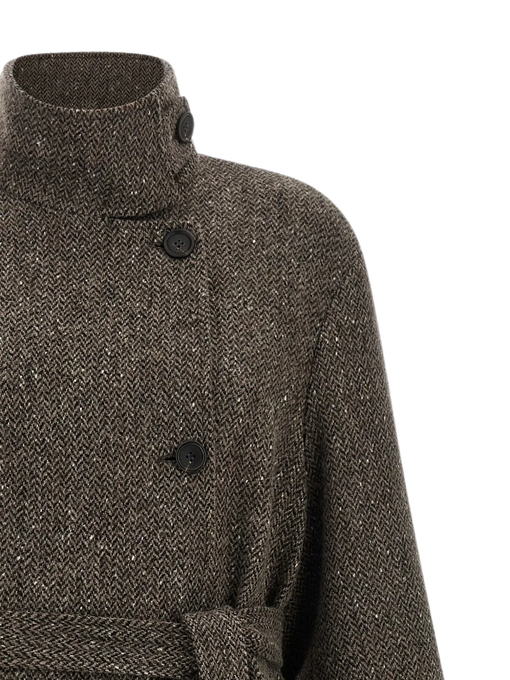 Brunello Cucinelli Sparkling jas met chevron-patroon Bruin