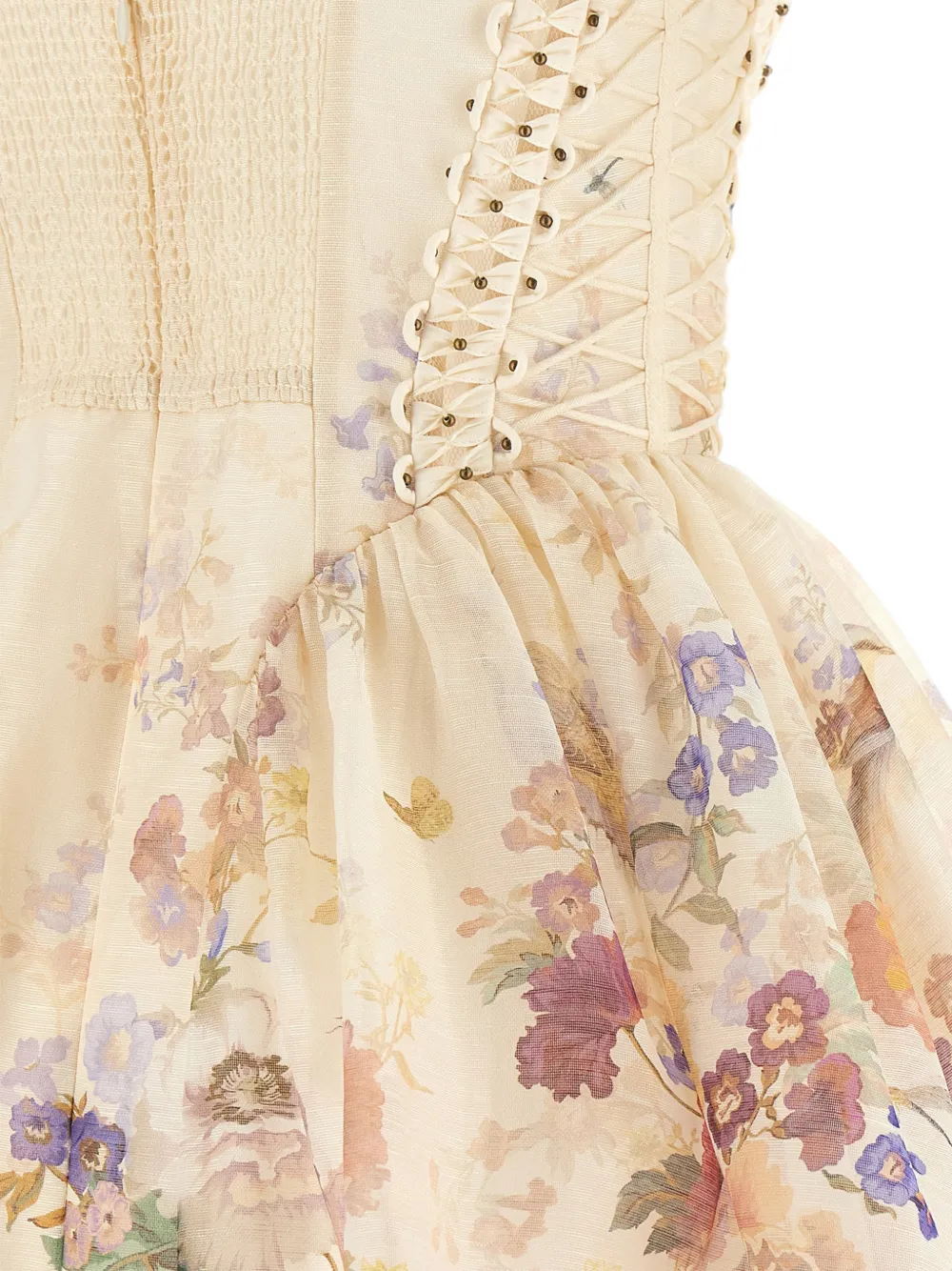 ZIMMERMANN Alchemy mini-jurk met bloemenprint Beige