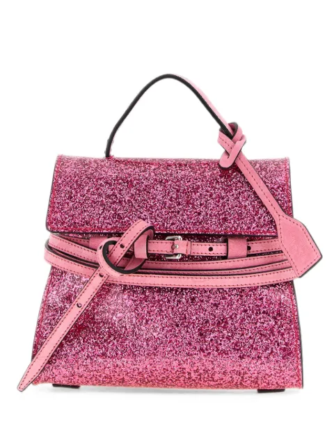 Moschino mini Tie Me glitter-finish tote bag