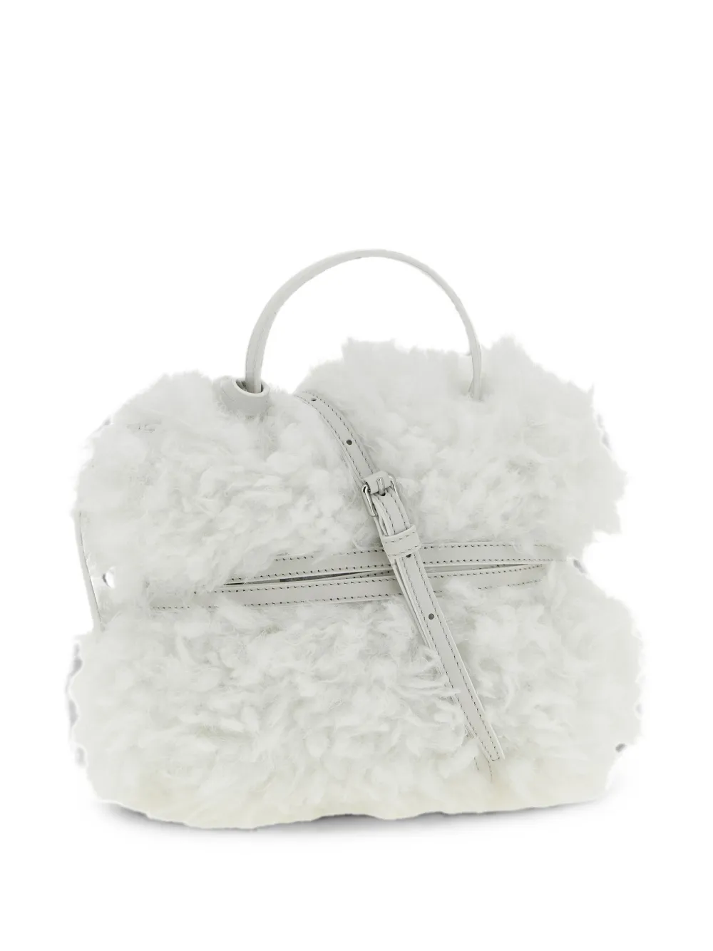 Moschino Kleine Tie Me lammy shopper Wit