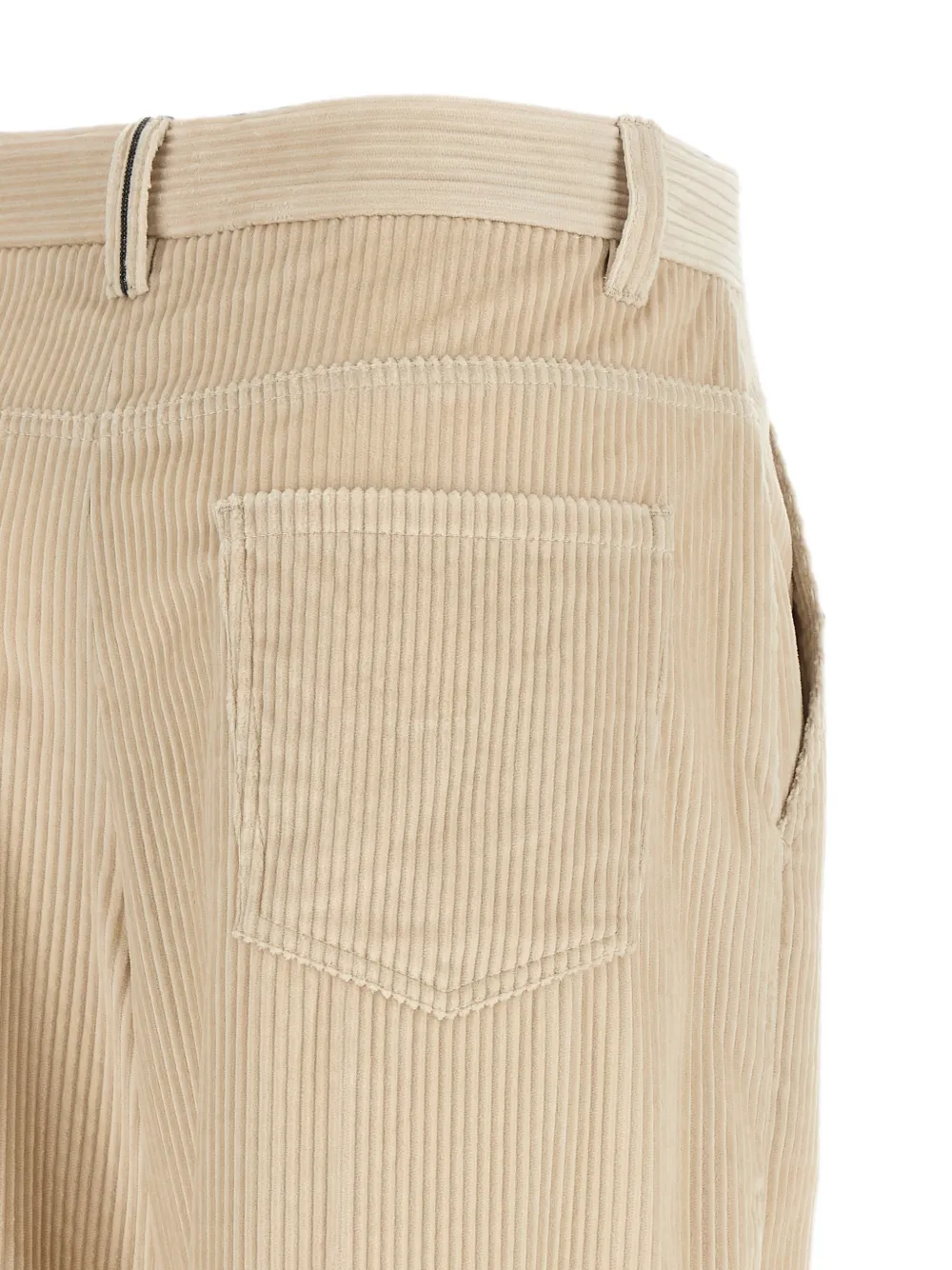 Brunello Cucinelli Monile ribfluwelen broek Beige
