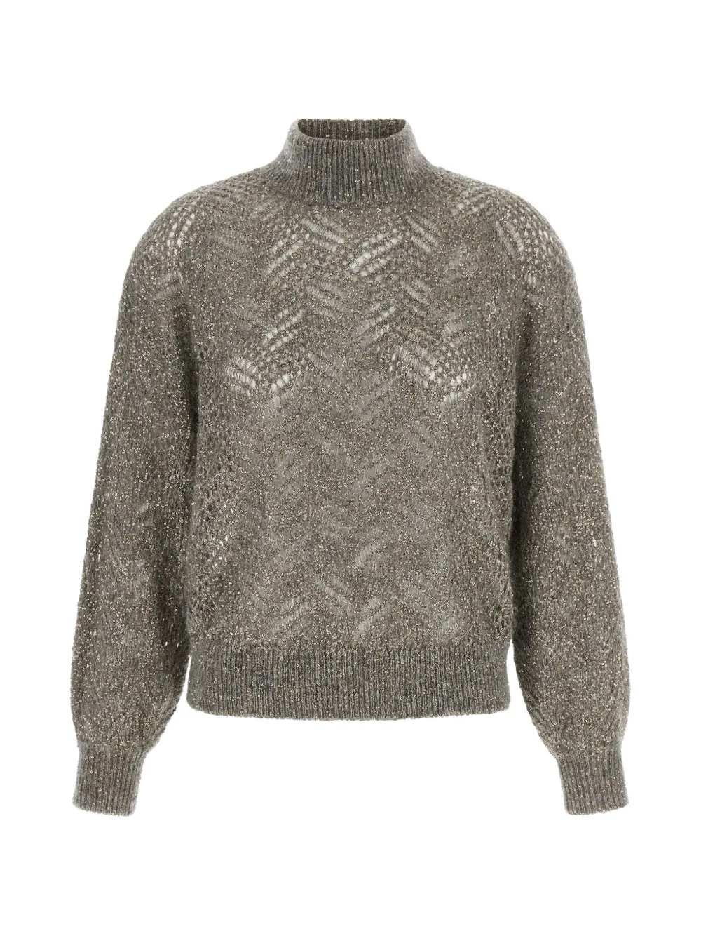 Brunello Cucinelli Dazzling Abstract Leaf sequin-embellished sweater - Grau