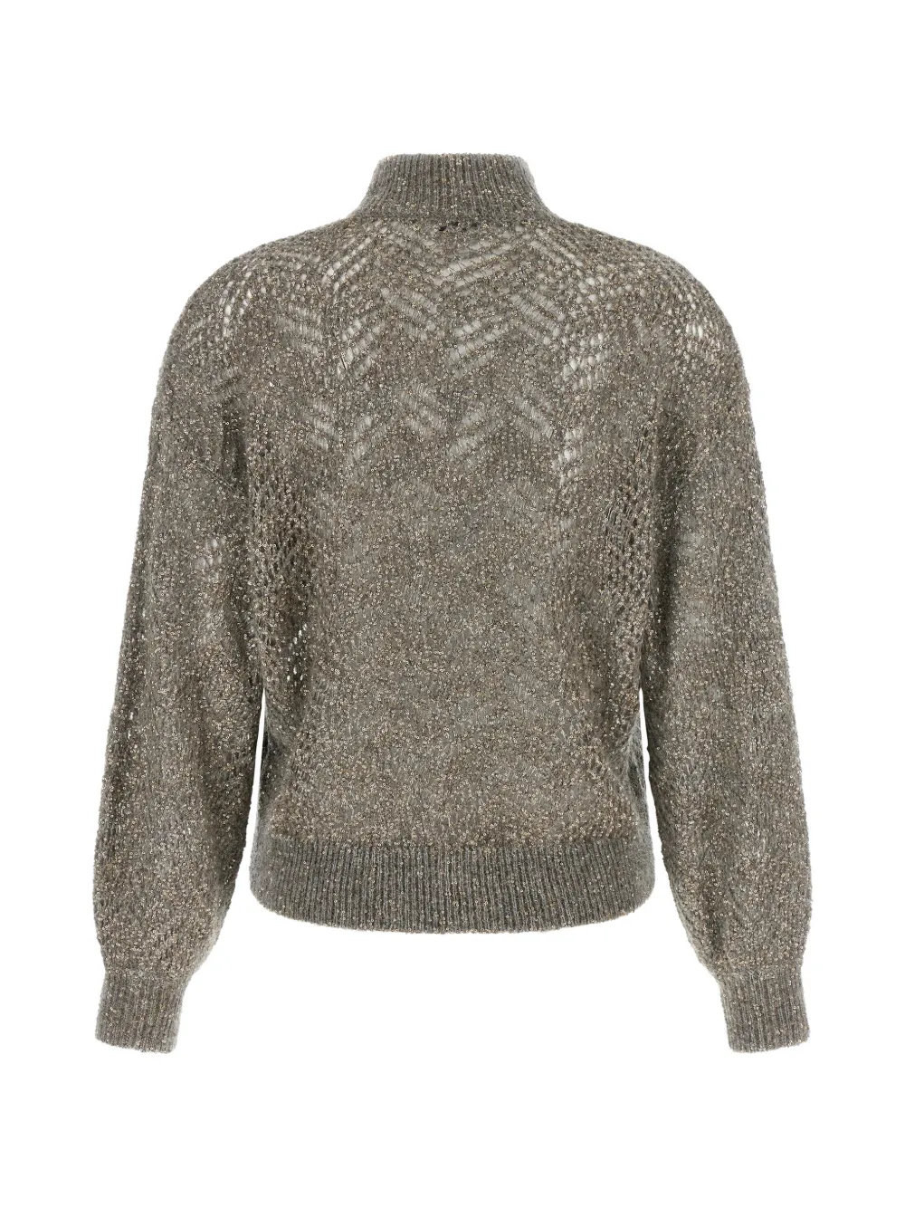 Brunello Cucinelli Dazzling Abstract Leaf trui verfraaid met pailletten Grijs