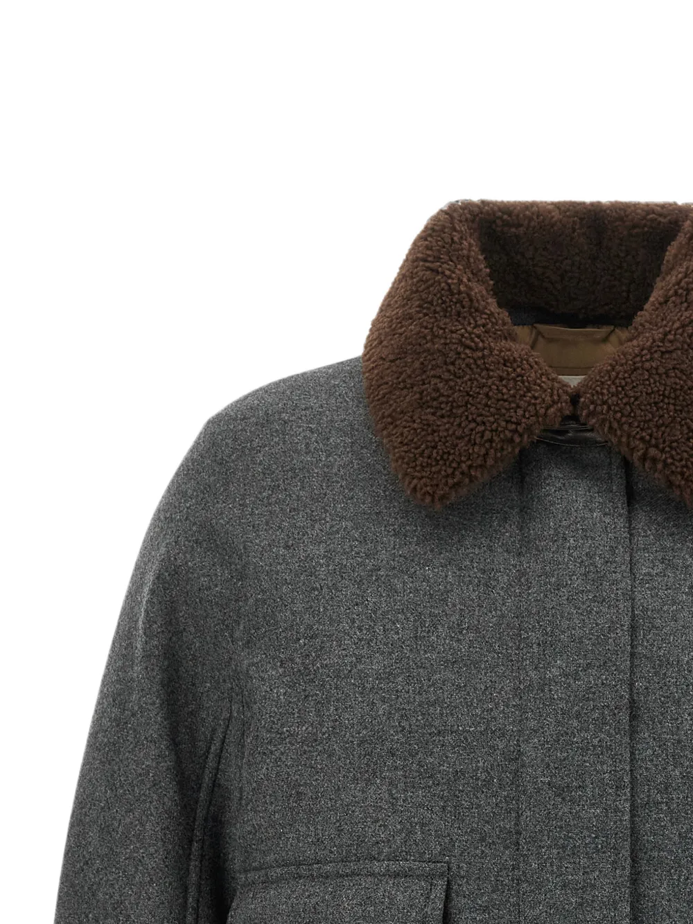 Brunello Cucinelli Jack met lammy kraag Grijs