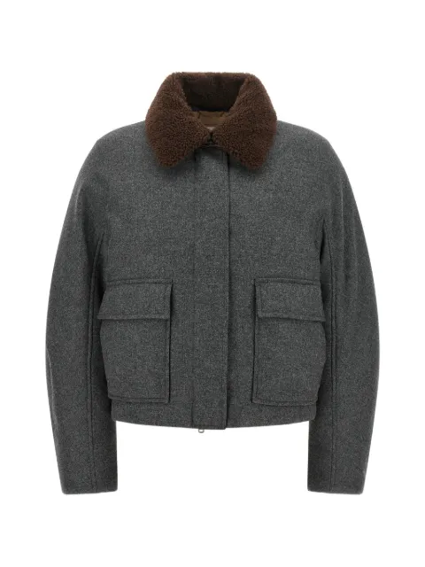 Brunello Cucinelli shearling-collar cropped jacket
