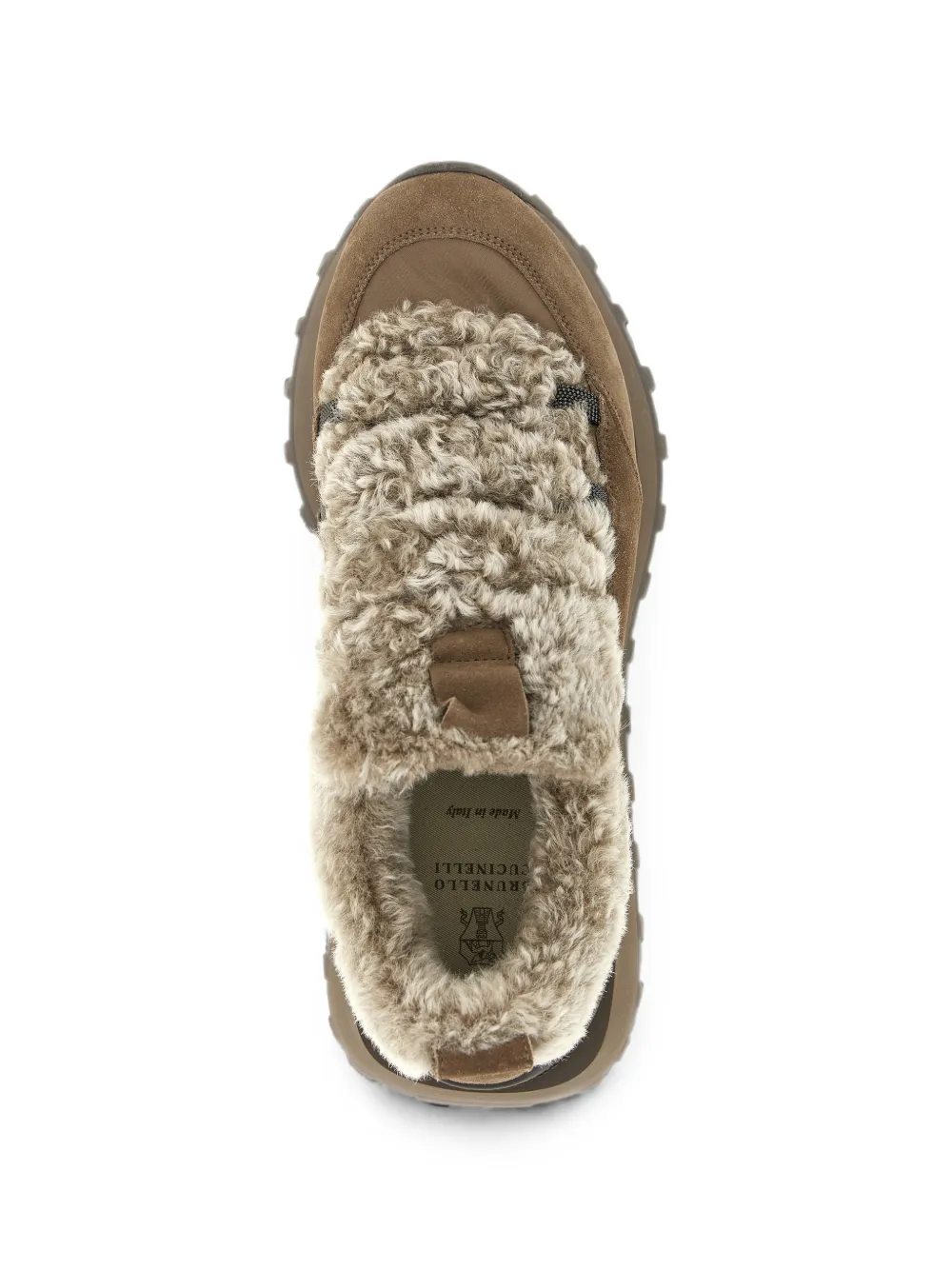 Brunello Cucinelli Monile shearling-insert sneakers Bruin