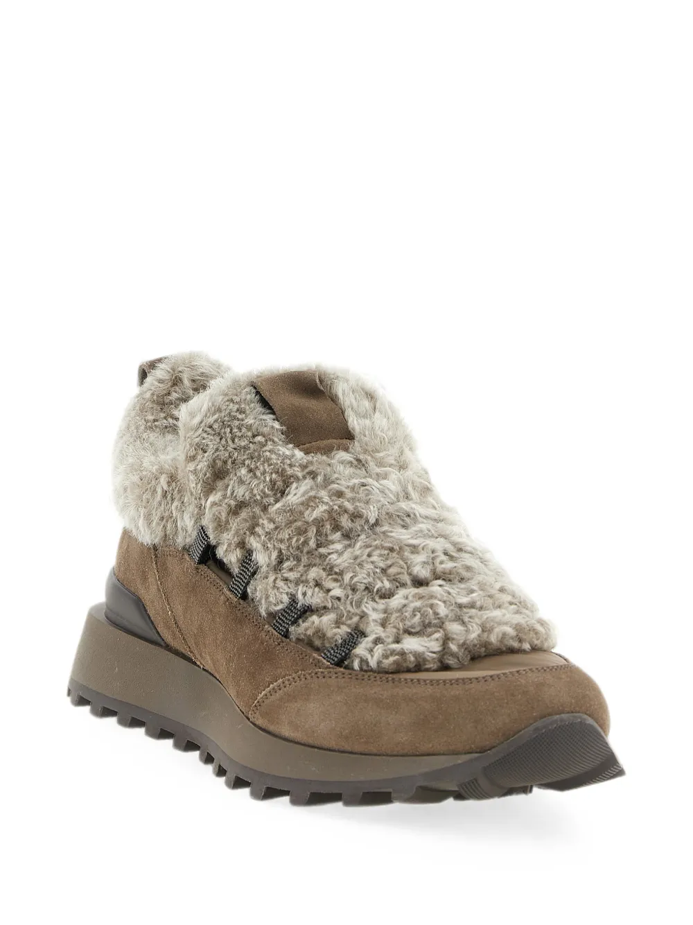 Brunello Cucinelli Monile shearling-insert sneakers Bruin