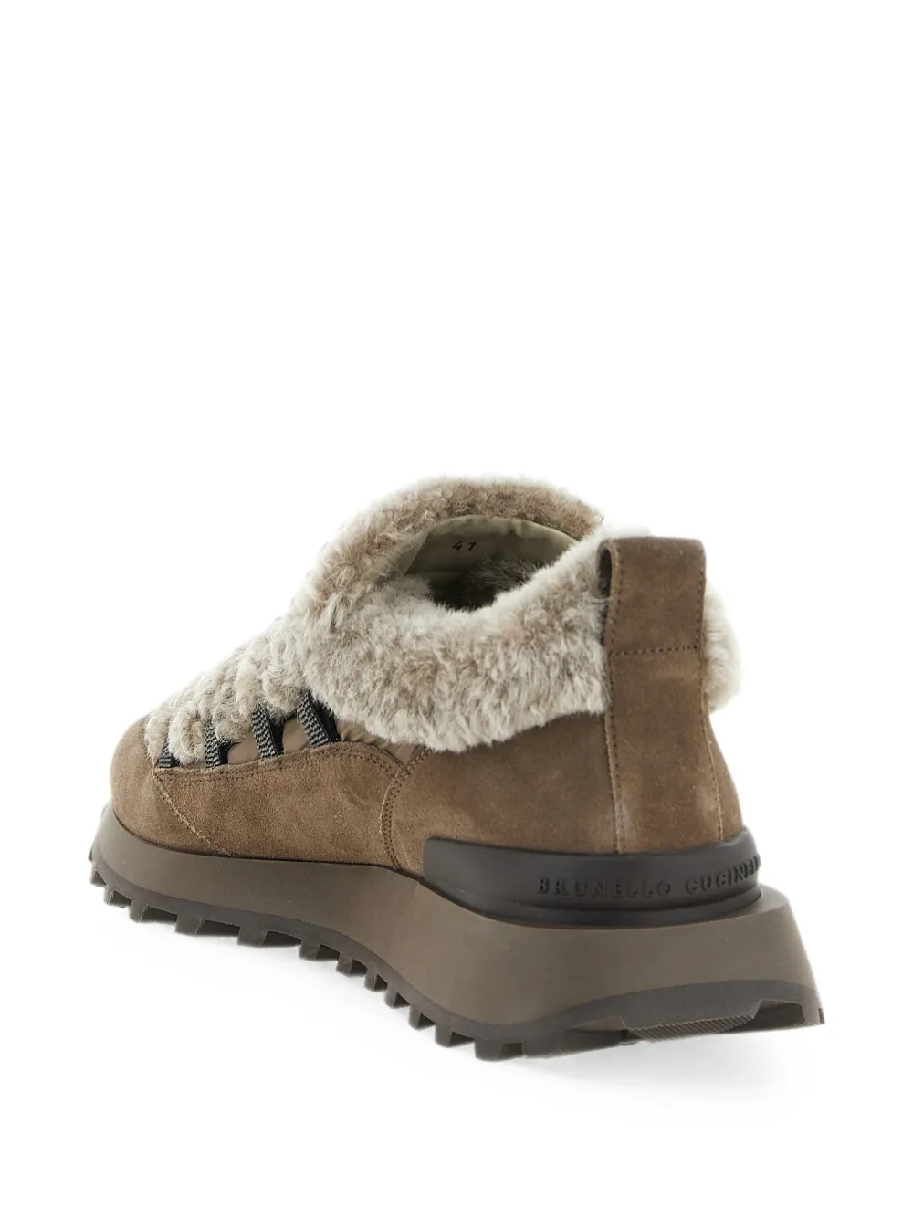Brunello Cucinelli Monile shearling-insert sneakers Bruin