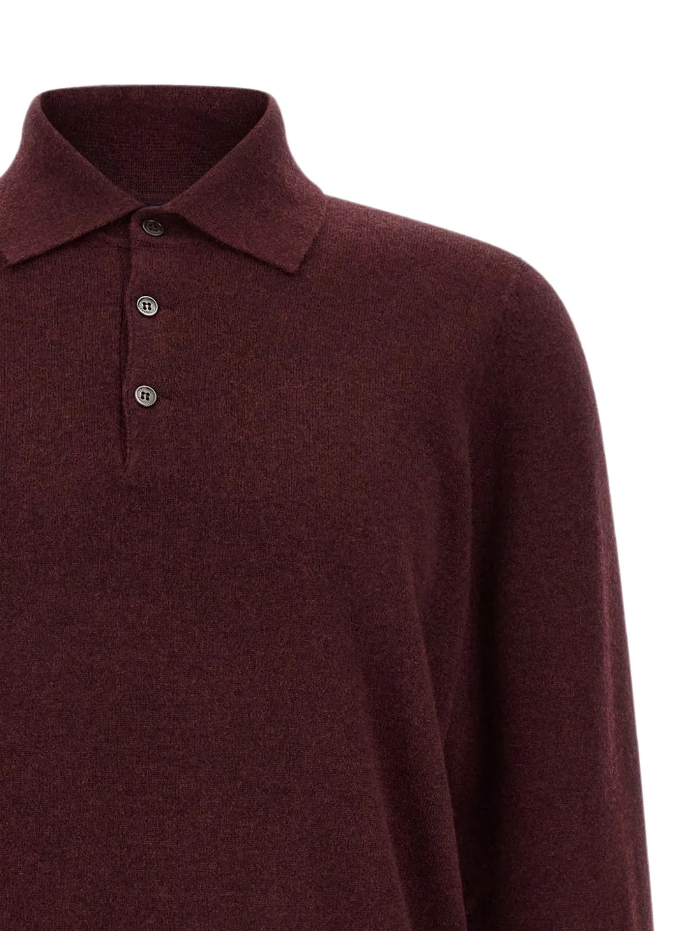 Brunello Cucinelli Poloshirt met lange mouwen Rood