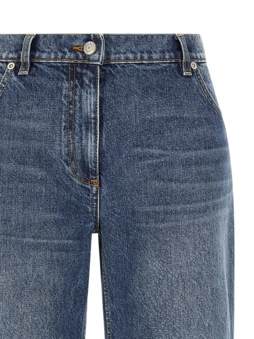 Magda Butrym Low-waist jeans met franje Blauw