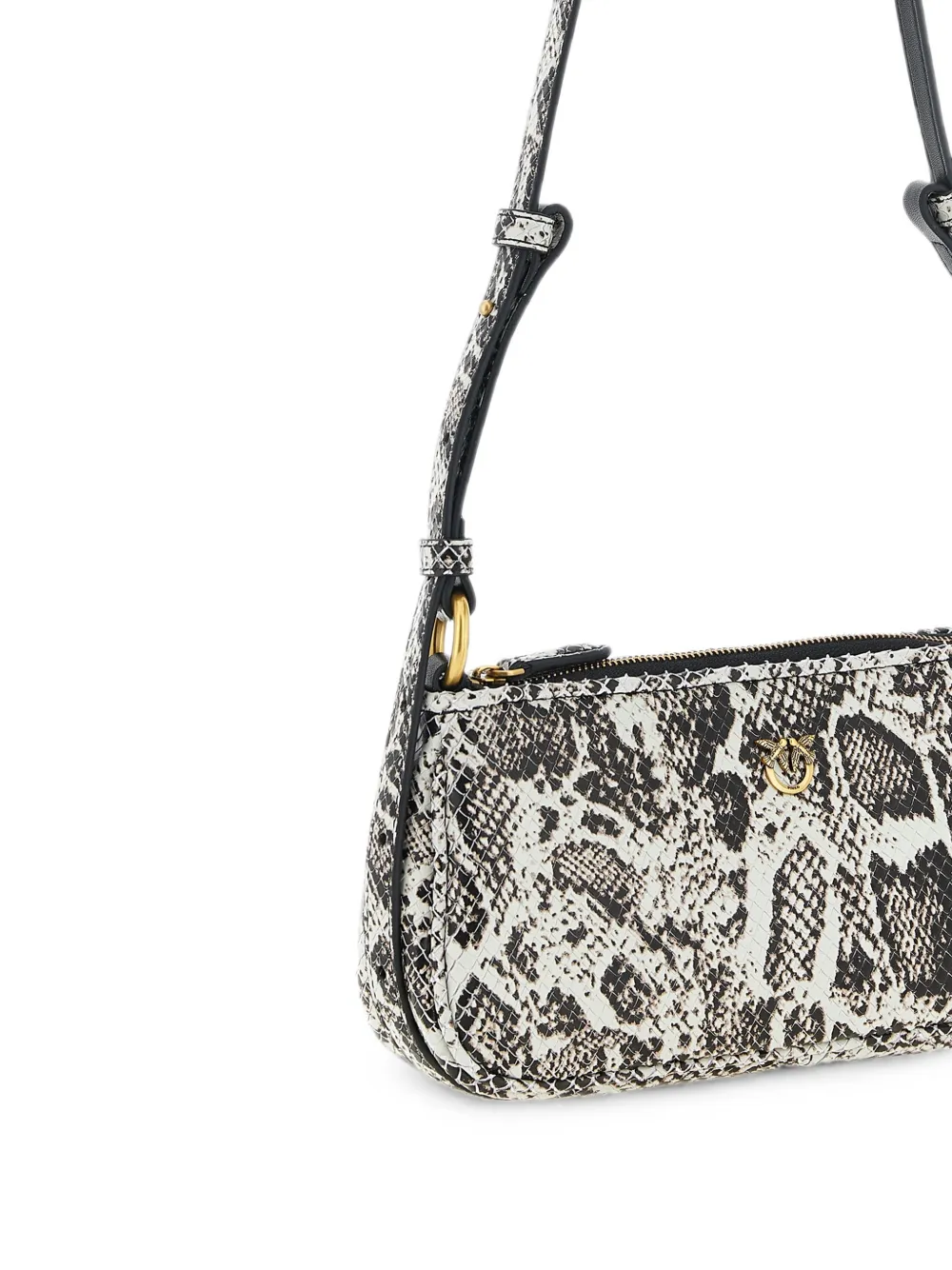 PINKO Love Birds crossbodytas met slangen-effect Grijs