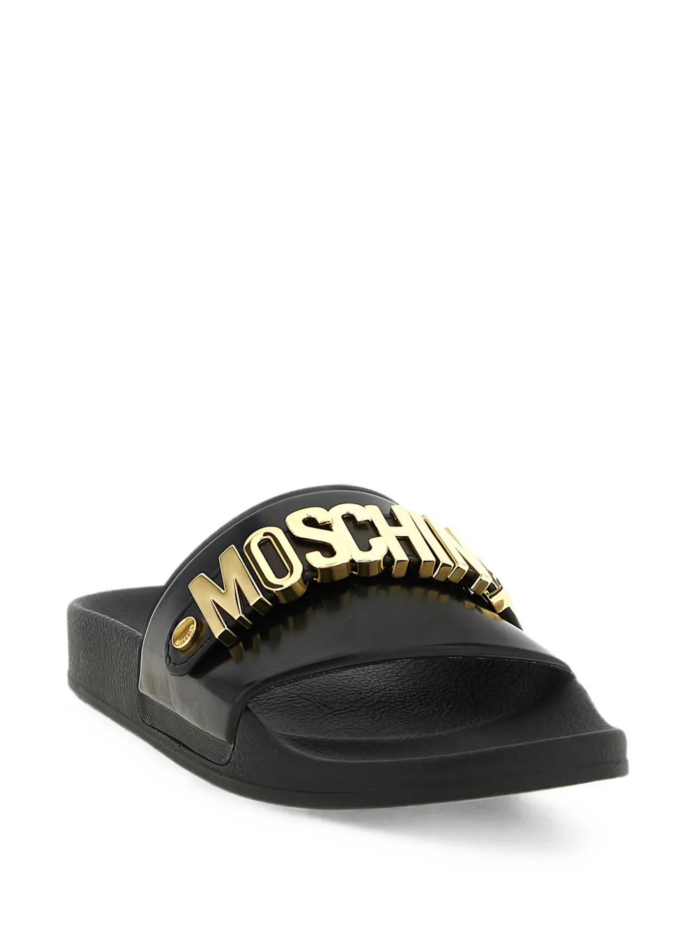 Moschino logo-lettering Pool slides Zwart