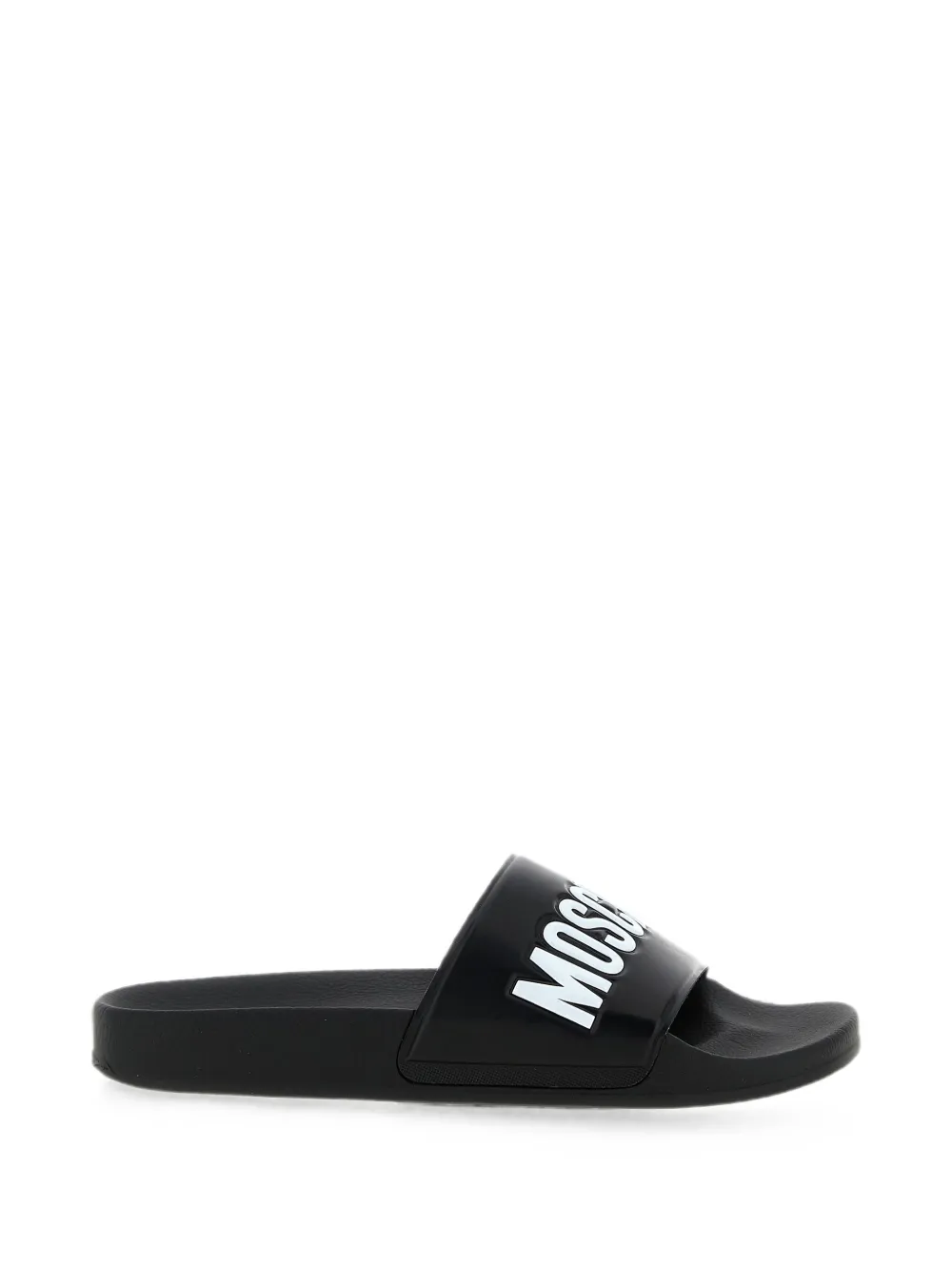 Moschino logo-embossed slides - Nero