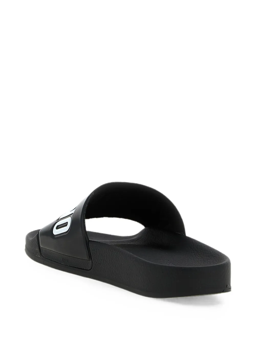 Moschino logo-embossed slides Zwart