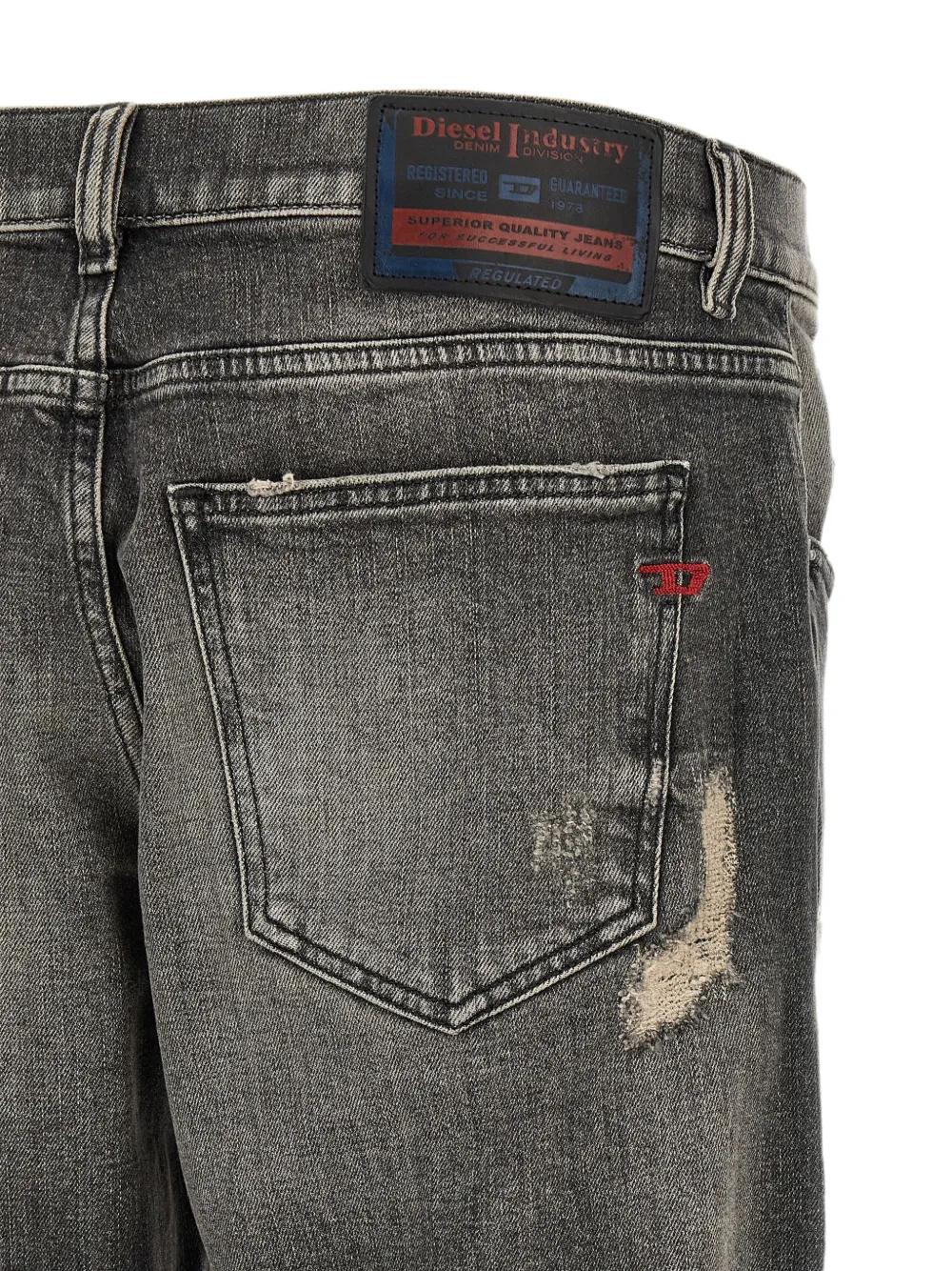 Diesel D-Strukt destroyed-effect jeans Grijs