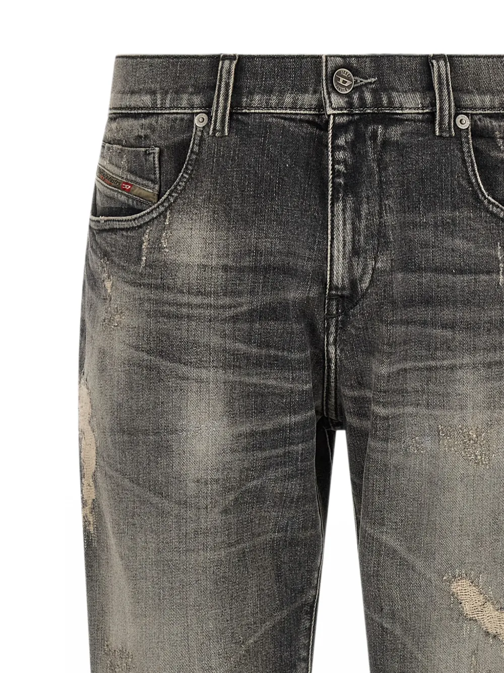 Diesel D-Strukt destroyed-effect jeans Grijs