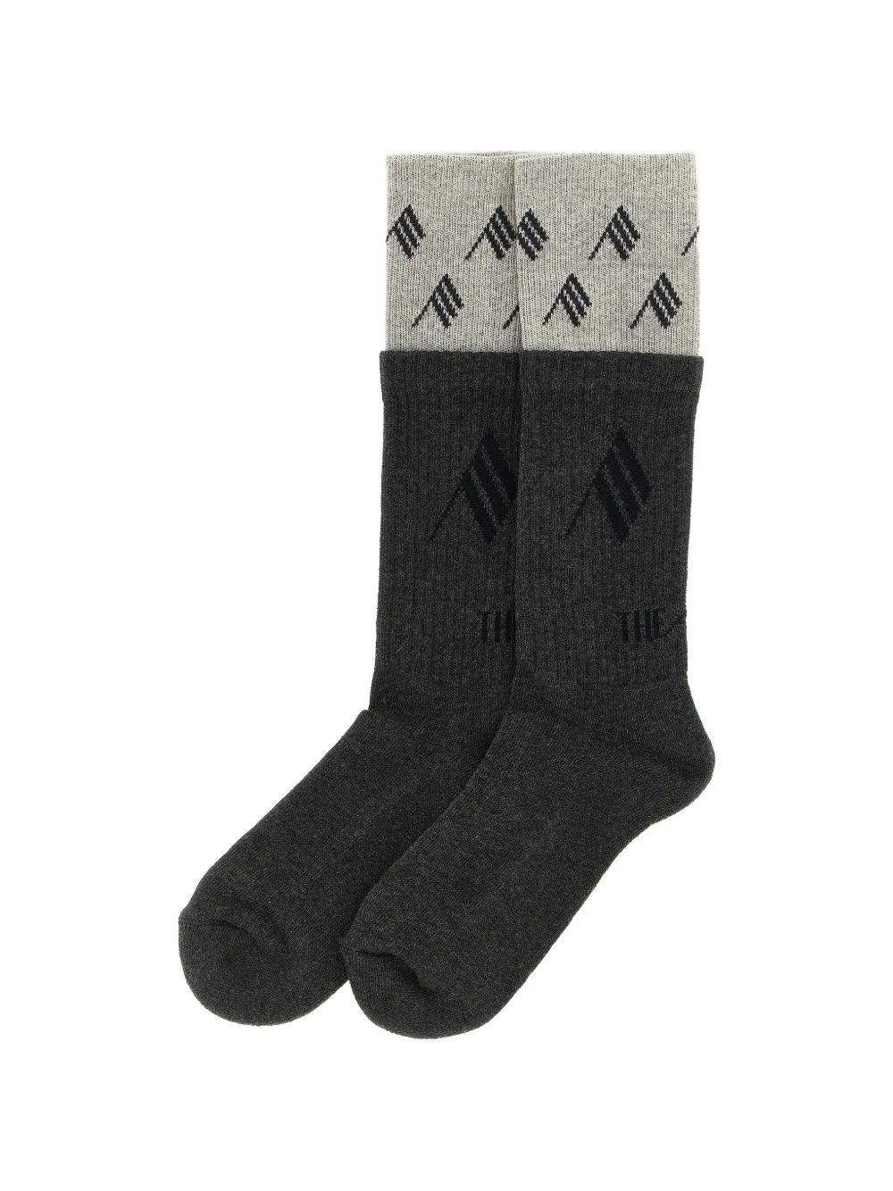 The Attico double-layer logo-intarsia socks - Grigio
