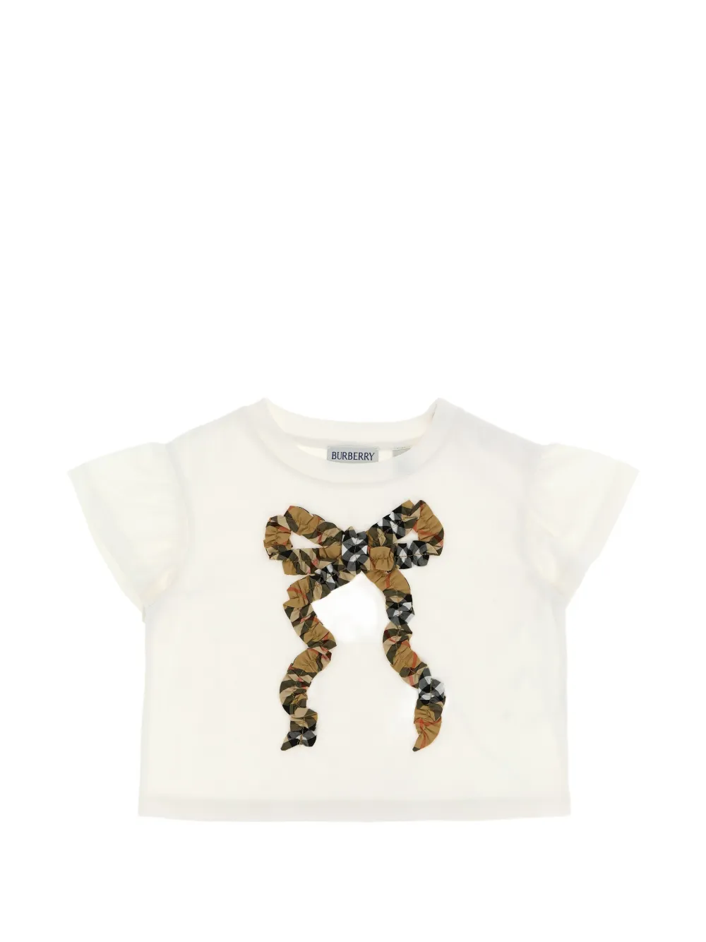 Burberry Kids Burberry Check ruffled T-shirt - Weiß