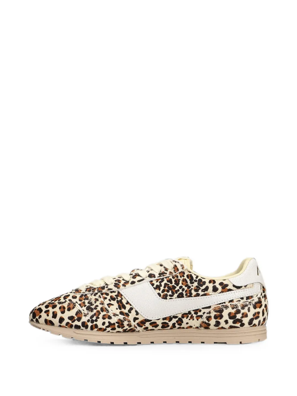 Autry Windspin Low leopard-print leather sneakers Beige