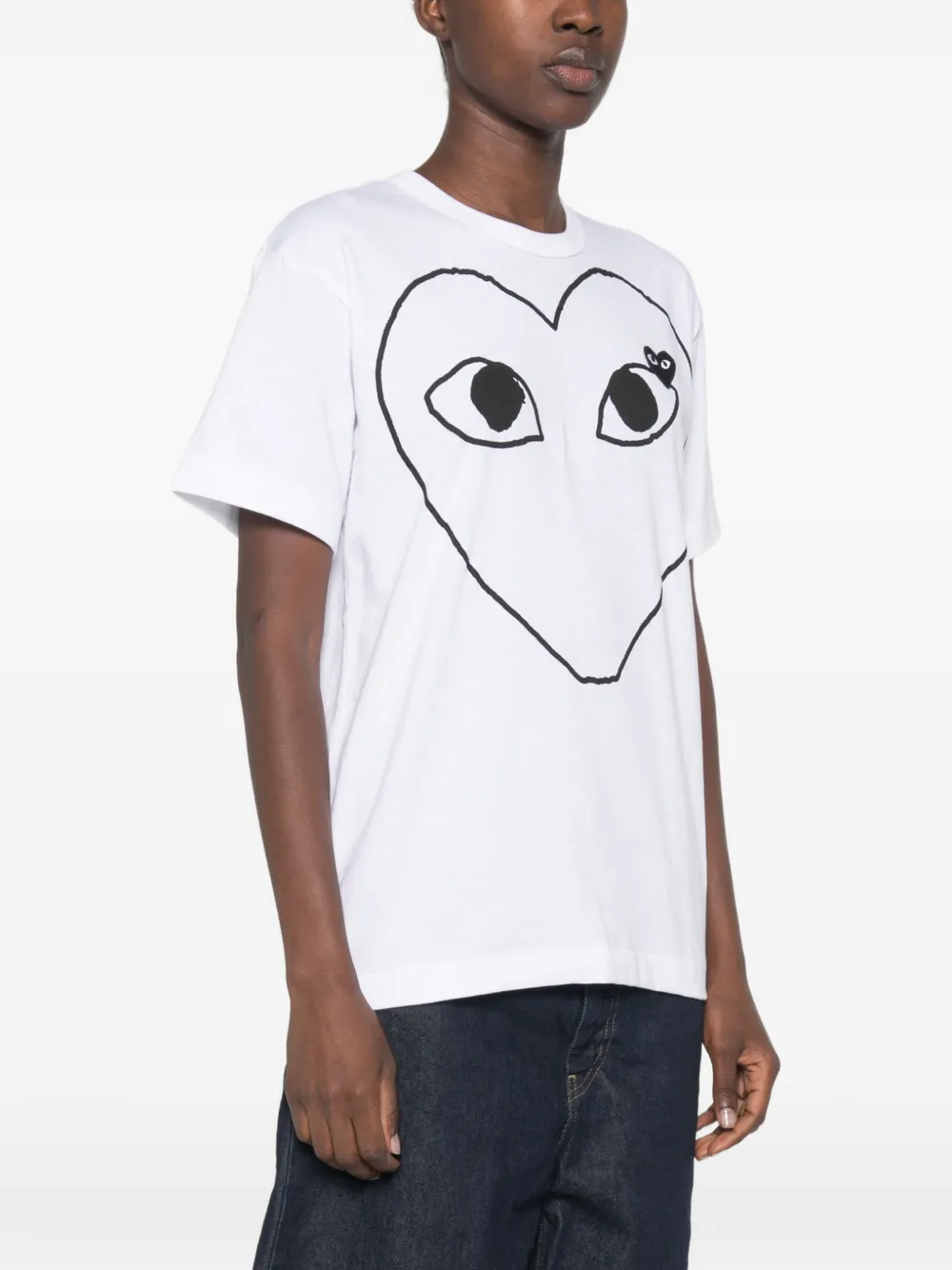 Comme Des Garçons Play T-shirt met hartprint Wit