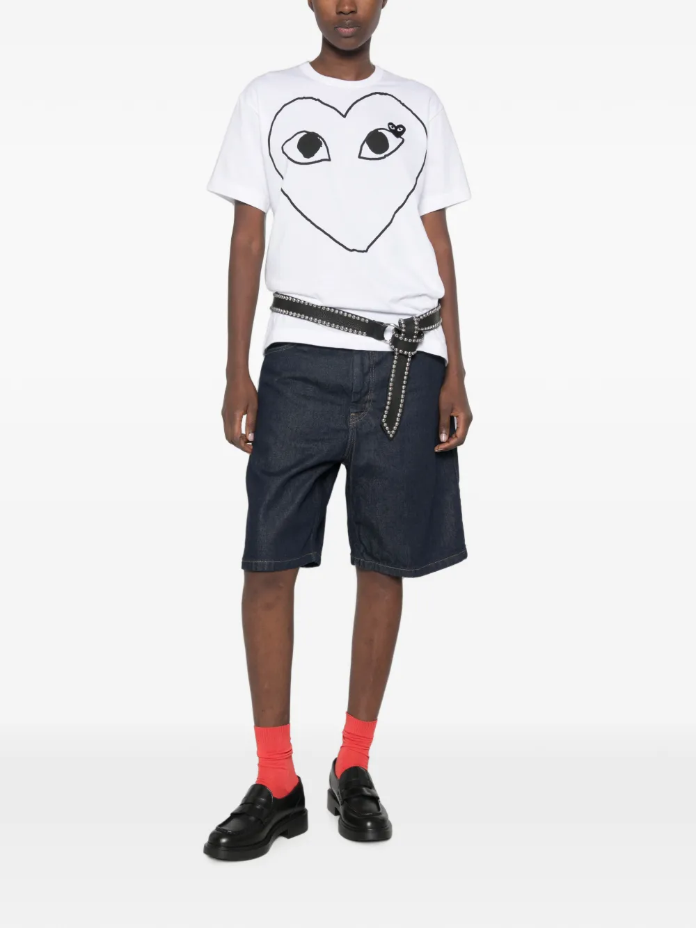 Comme Des Garçons Play T-shirt met hartprint Wit
