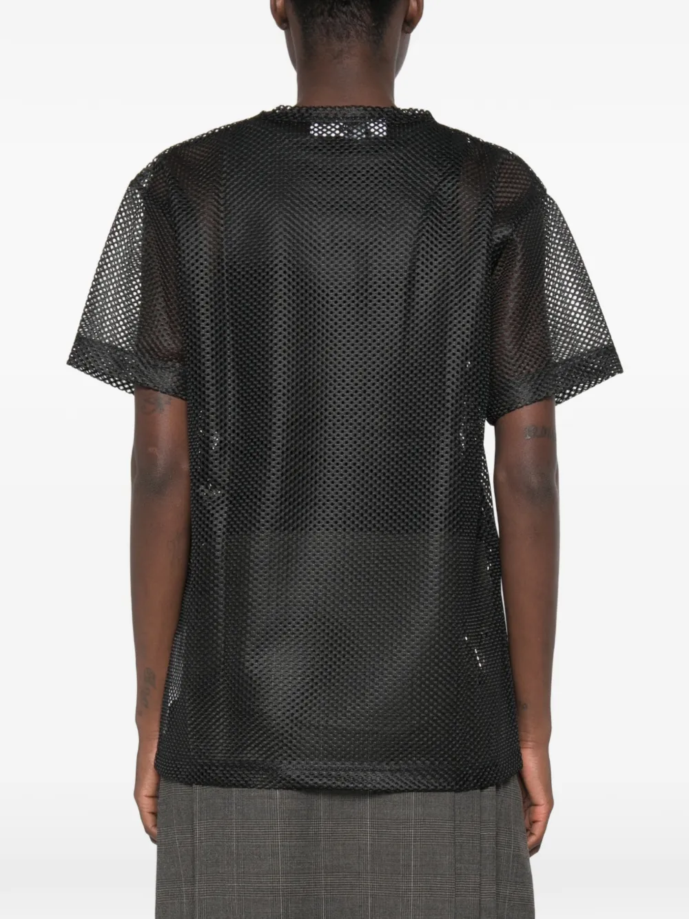 Comme Des Garçons Play Mesh T-shirt met hartpatch Zwart