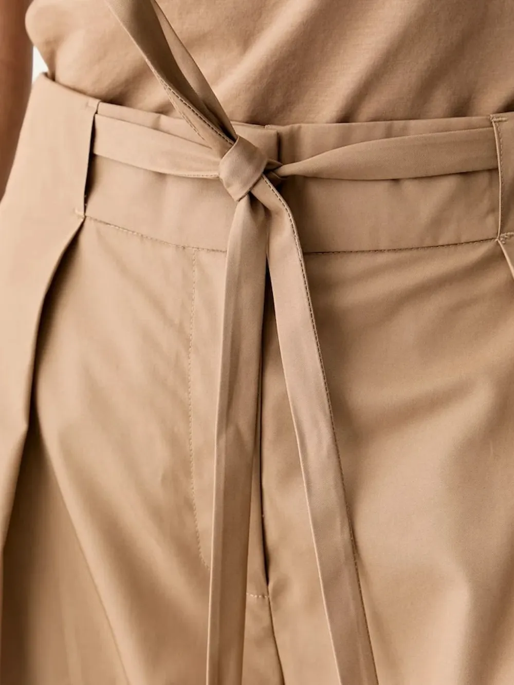 Karl Lagerfeld Plooibroek met ceintuur Beige