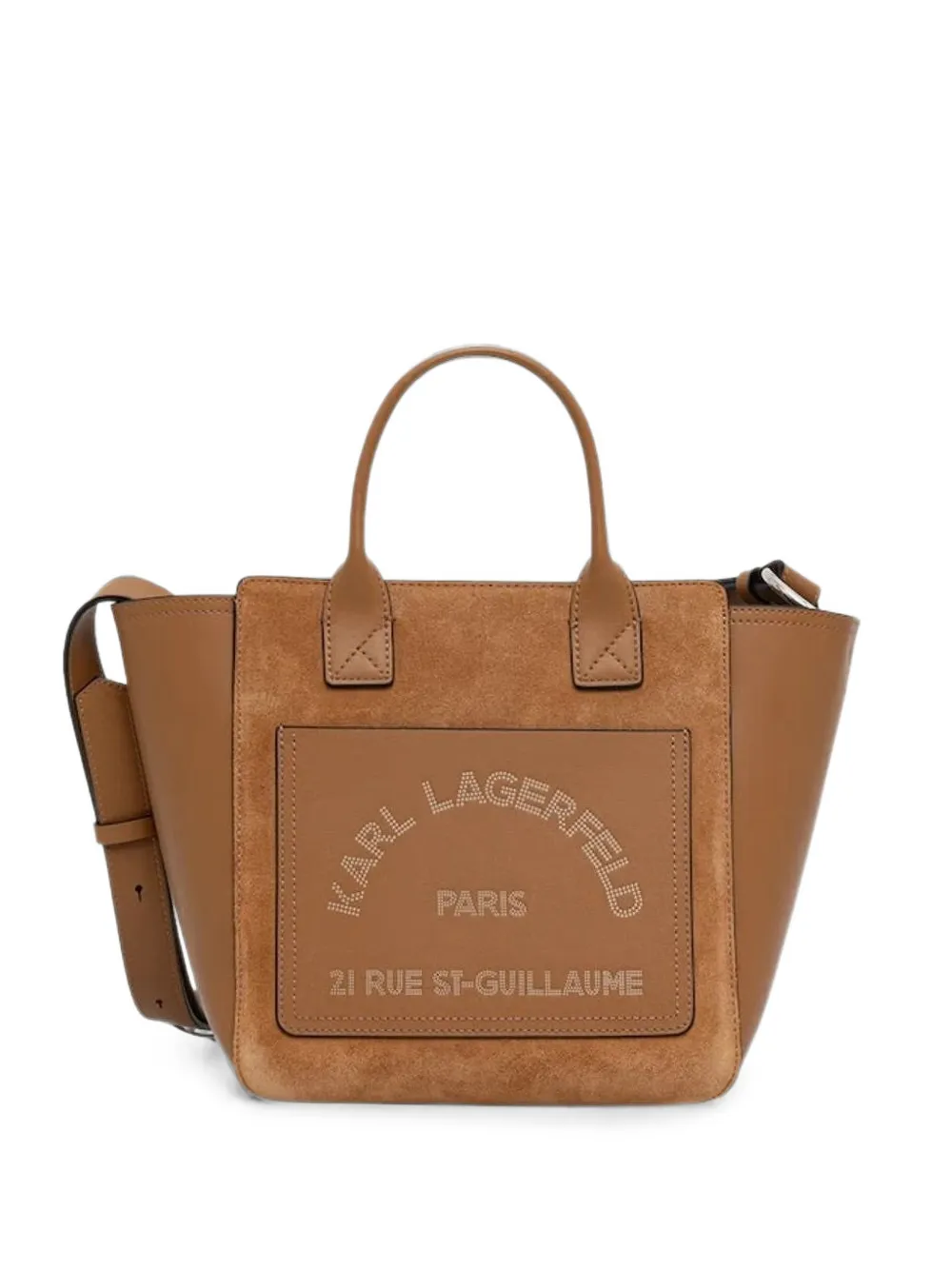 Karl Lagerfeld small K/Daily logo-patch tote bag - Marrone