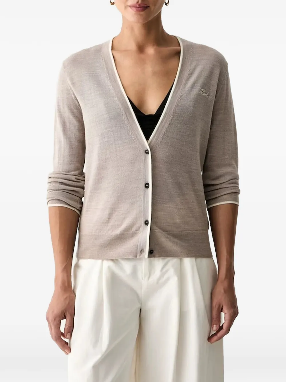 Karl Lagerfeld Merino-Cardigan - Nude