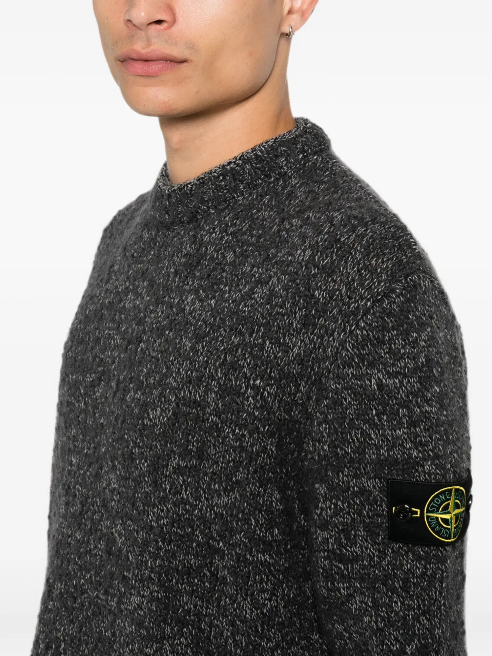 Stone Island Gebreide trui met logo-patch Grijs