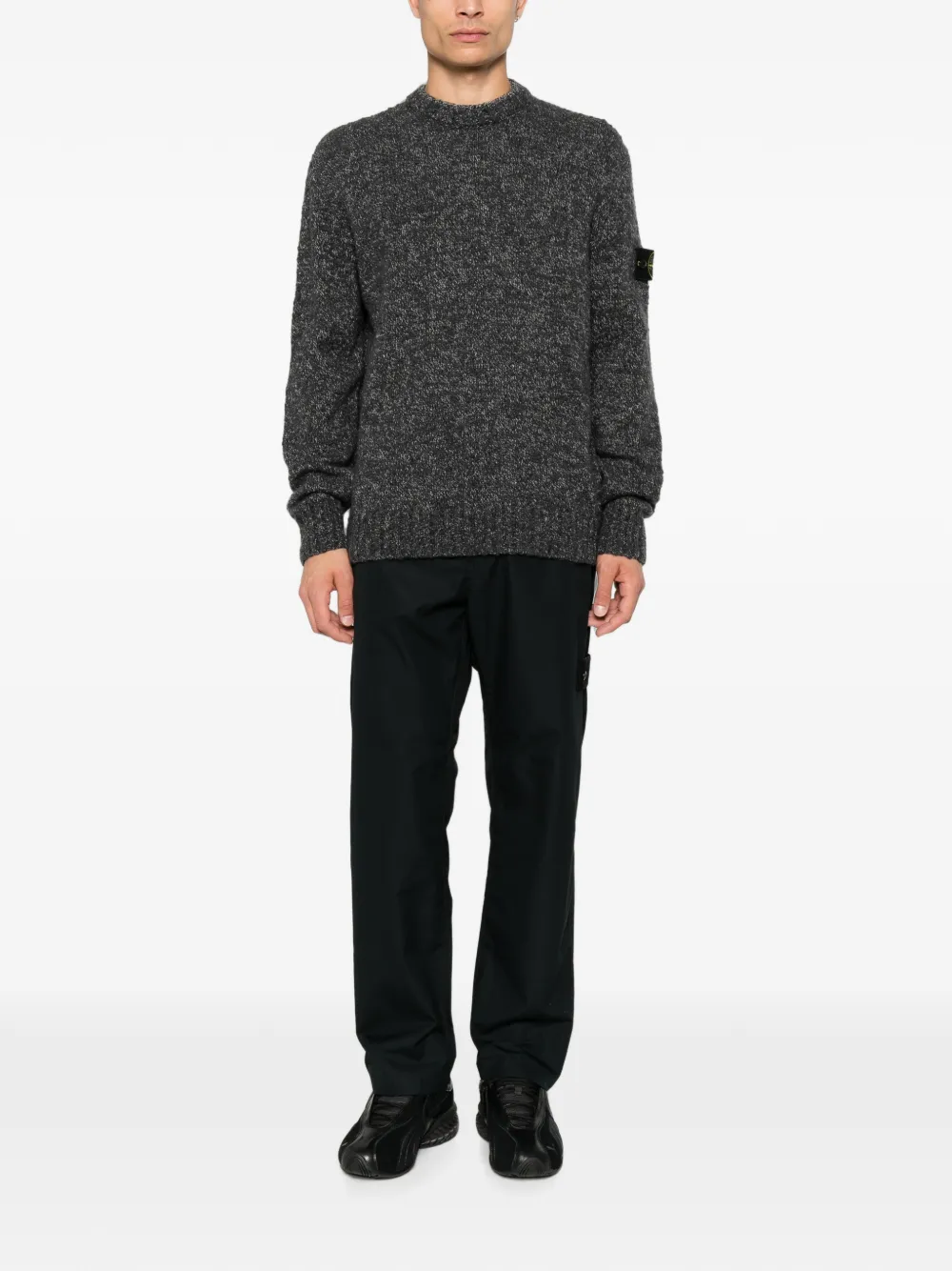 Stone Island Gebreide trui met logo-patch Grijs