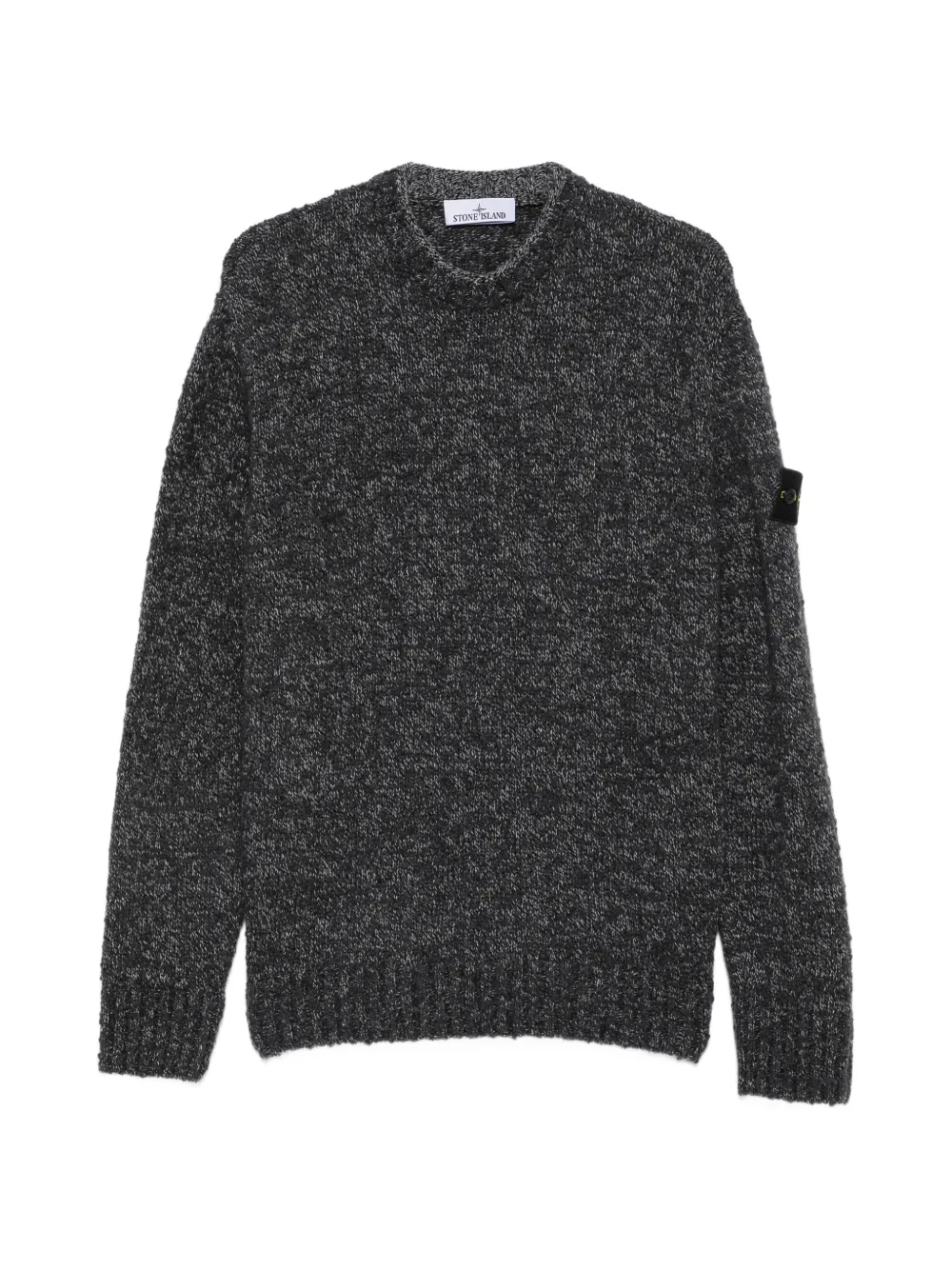 Stone Island logo-patch marl-knit sweater - Grau