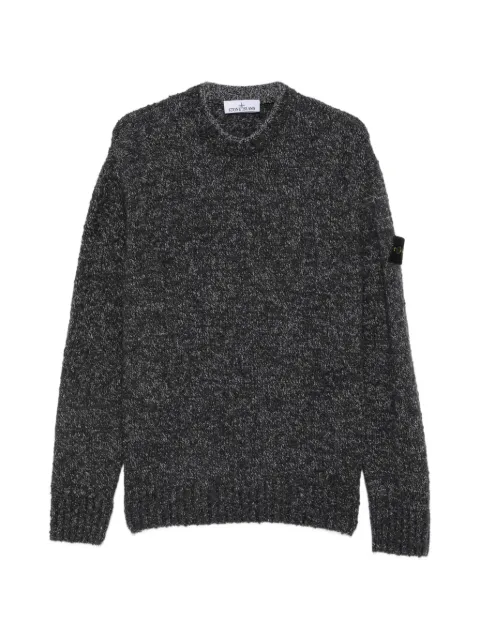 Stone Island logo-patch marl-knit sweater