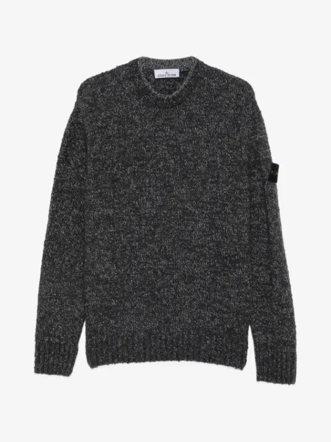 Stone Island logo-patch marl-knit sweater