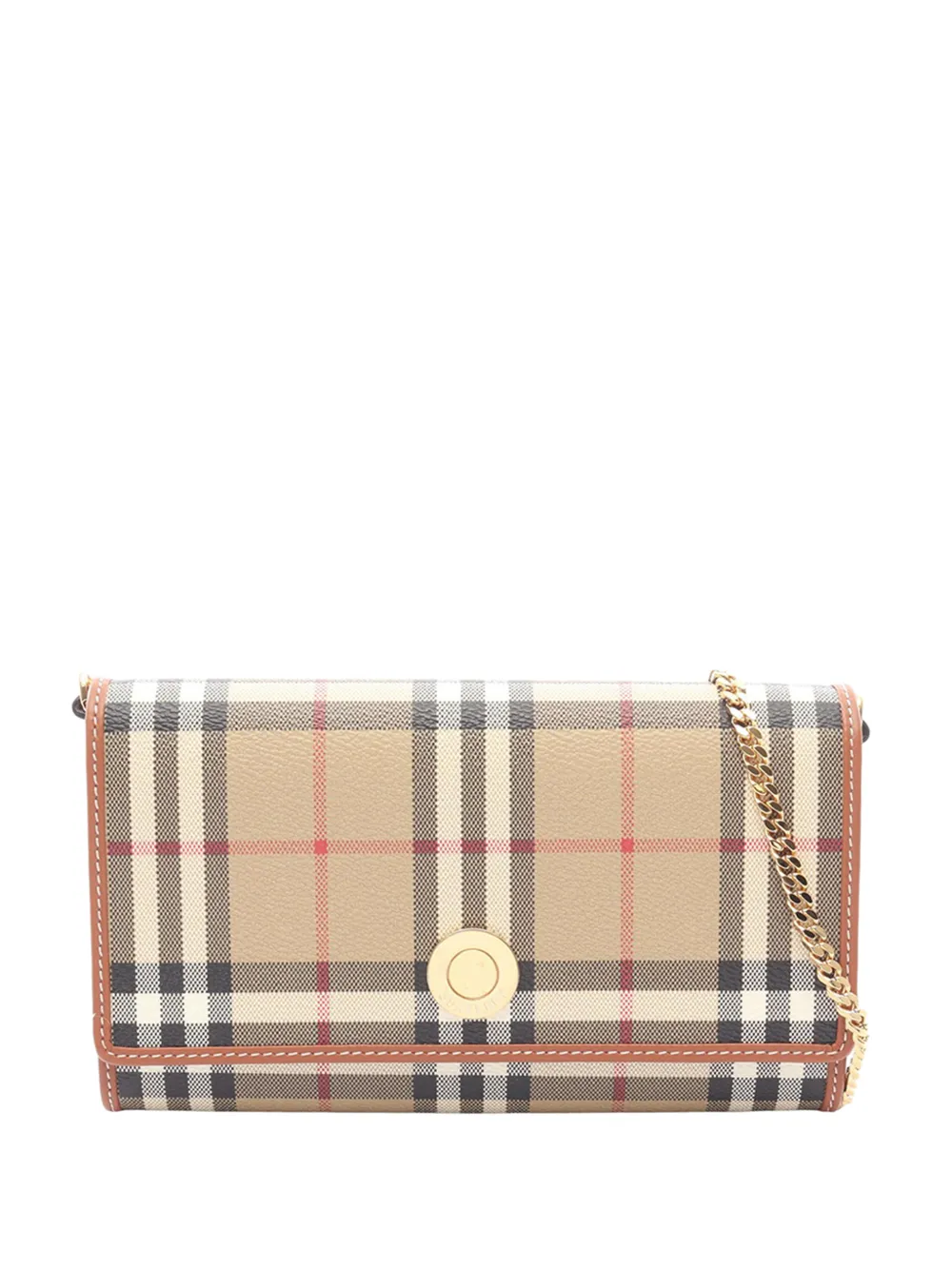 Burberry Pre-Owned Borsa a tracolla in tela cerata House Check con catena 2000-2017 - Toni neutri